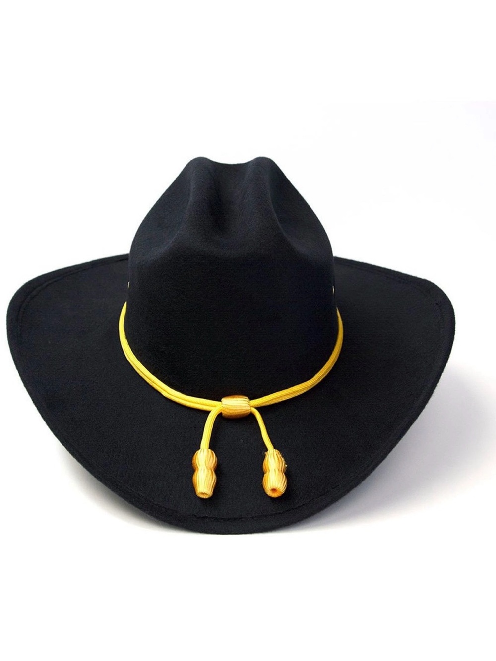 Black Cowboy Hat Gold Rope Band Size M Western Hat Ranch Rodeo Country - Picture 4 of 5